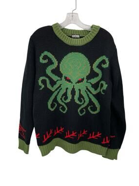 Middle Of Beyond Cthulhu Lovecraft Knit Holiday Sweater Black Size Small